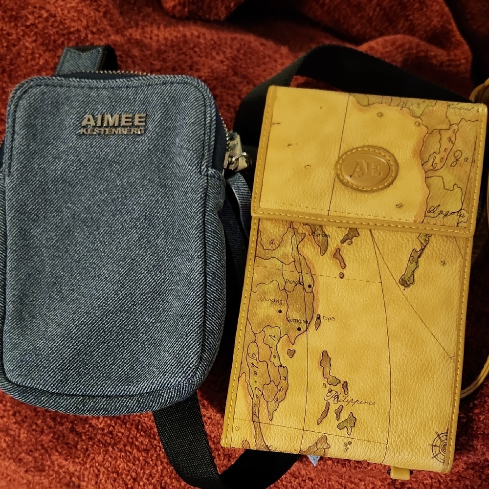 Aimee Kestenberg Blue and Tan Bags Both As A Set!